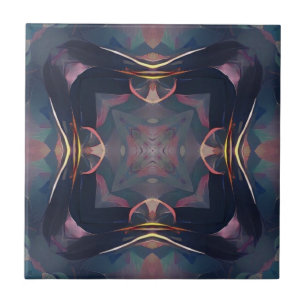 Royal dark fantasy geometric abstract art tile