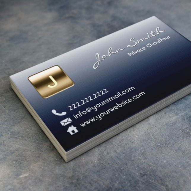 Royal Dark Metal Private Chauffeur Business Card (Creator Uploaded)