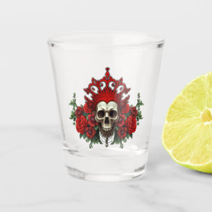 Royal darkness, a gothic heart and skull. shot glass