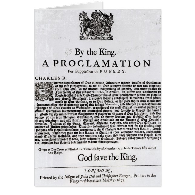 Royal Declaration, 1675 (Front)