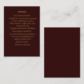 Royal Deep Burgundy Personalized enclosure Card