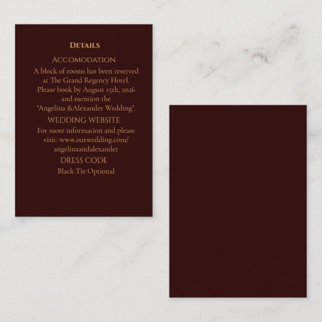 Royal Deep Burgundy Personalized enclosure Card (Front/Back)