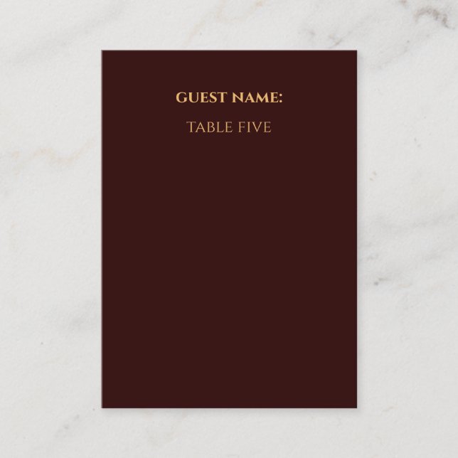 Royal Deep Burgundy Personalized  place card (Front)