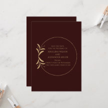 Royal Deep Burgundy Save the Date Card