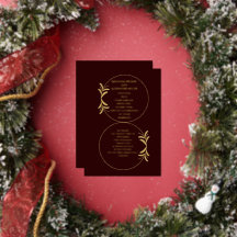 Royal Deep Burgundy wedding foil invitation