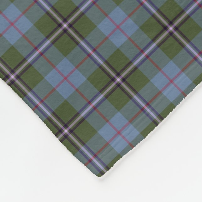 Royal Deeside Scotland District Tartan Fleece Blanket (Corner)