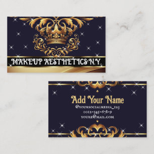 Royal Deluxe Golden Crown Ornament Luxury Chic Business Card