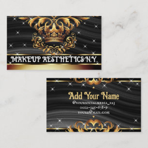 Royal Deluxe Golden Crown Ornament Luxury Chic  Business Card