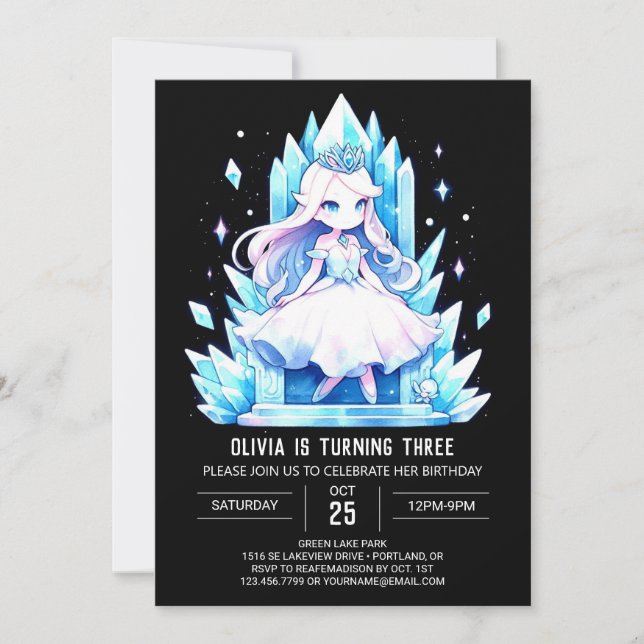 Royal Dreamy Princess Birthday Invitation (Front)