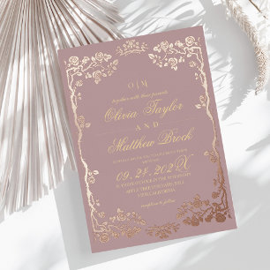 Royal Dusty Rose  Gold Foil Floral The Wedding of