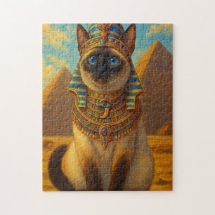 Royal Egyptian Pharaoh Cat in Desert Jigsaw Puzzle