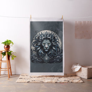 Royal elegance, a majestic gaze ornate lion's head fabric