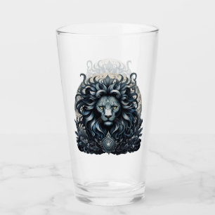 Royal elegance, a majestic gaze ornate lion's head glass