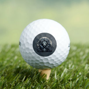 Royal elegance, a majestic gaze ornate lion's head golf balls