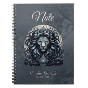 Royal elegance, a majestic gaze ornate lion's head notebook