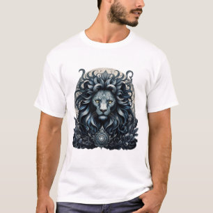 Royal elegance, a majestic gaze ornate lion's head T-Shirt