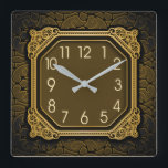 Royal elegant art Deco Square Wall Clock<br><div class="desc">Great clock design. You will love it like others. Be free to use this design for other product you like or to customise and add your text. Follow me for more. Thank you. Have a nice day.</div>