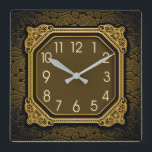 Royal elegant art Deco Square Wall Clock<br><div class="desc">Great clock design. You will love it like others. Be free to use this design for other product you like or to customise and add your text. Follow me for more. Thank you. Have a nice day.</div>