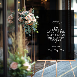 Royal, Elegant, "Best-Day-Ever" Wedding Acrylic Sign