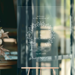 Royal, Elegant, "Best-Day-Ever" Wedding Acrylic Sign