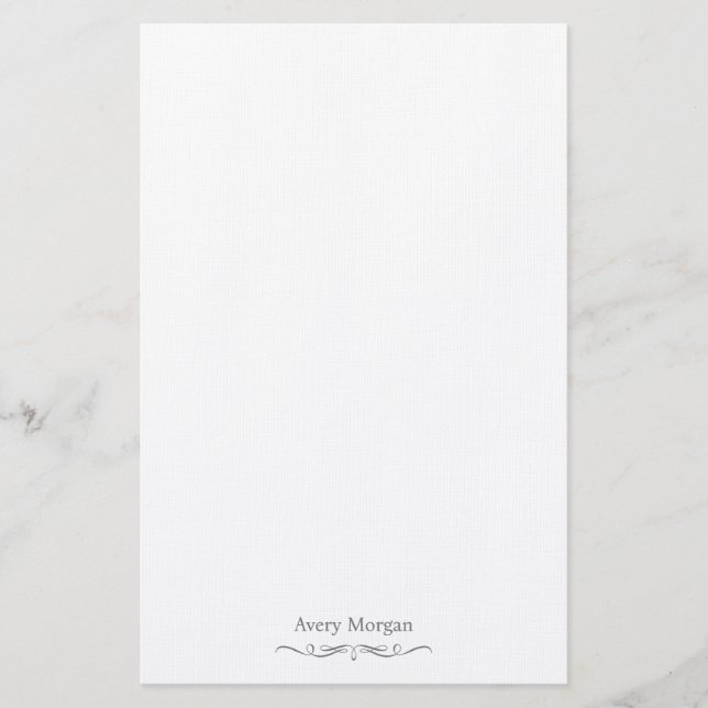 Royal Elegant Luxury Smokey Grey Personalised Stationery (Front)
