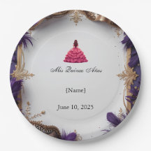 Royal Elegant Quinceañera Purple and Gold Party