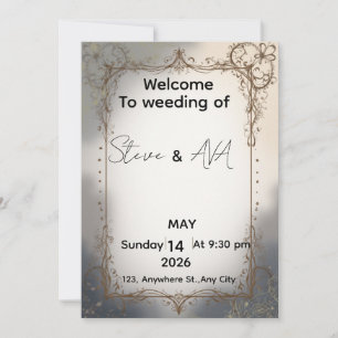 Royal Elegant Wedding Invitation   Luxury Gold & C