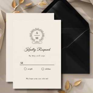 Royal, Elegant, Wedding RSVP Enclosure Card