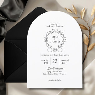 Royal, Elegant, White, Wedding Invitation