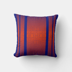 Royal Ember – Deep Blue & Burnt Orange Ornamental Cushion