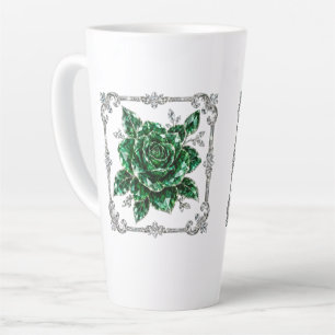 Royal Emerald Crystal Flower collection Latte Mug