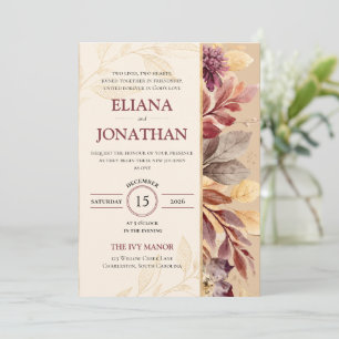 Royal Emerald Leaf Wedding Invitation