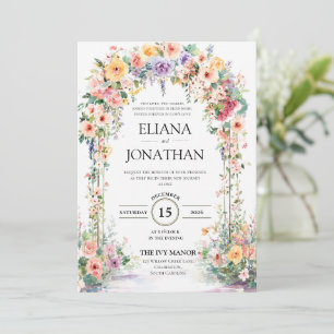 Royal Emerald Leaf Wedding Invitation