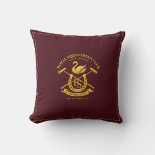 Royal Equestrian Club Burgundy & Navy Pillow Qui