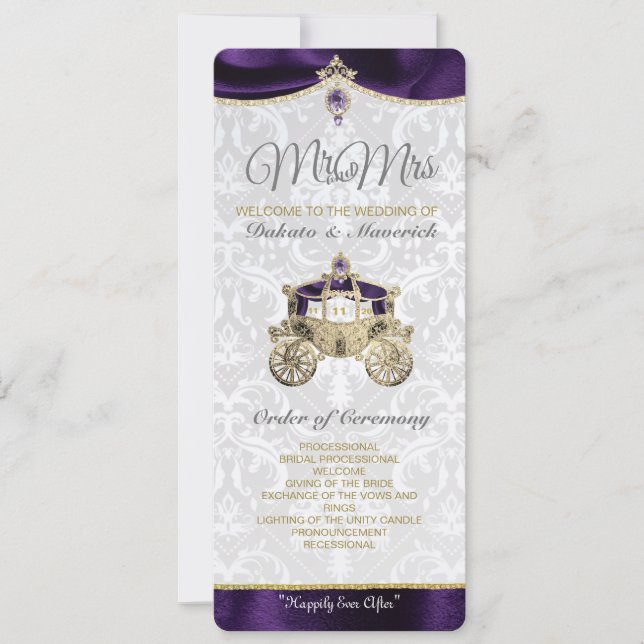 Royal Fairytale IWedding Program Invitation (Front)