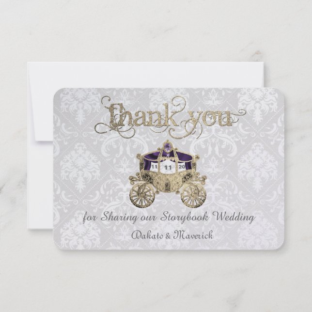 Royal Fairytale Thank You Card (Back)