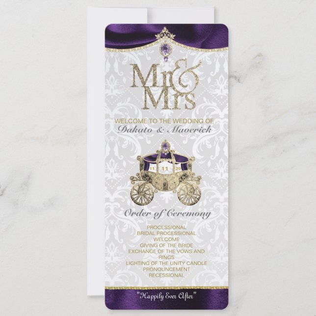 Royal Fairytale Wedding Program Invitation (Front)