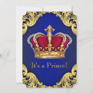 Royal Fancy Prince Baby Shower Invitation