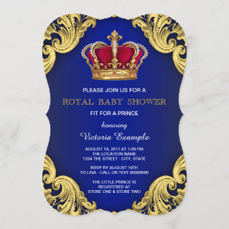 Royal Fancy Prince Baby Shower Invitation
