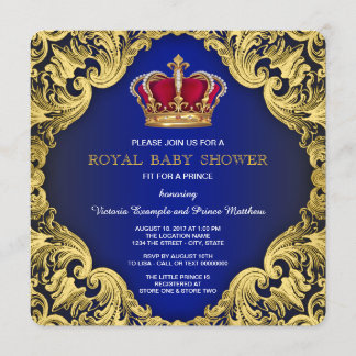 Royal Fancy Prince Baby Shower Invitation