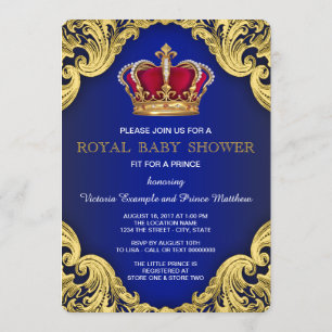 Royal Fancy Prince Baby Shower Invitation