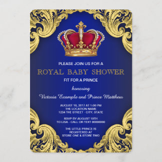Royal Fancy Prince Baby Shower Invitation