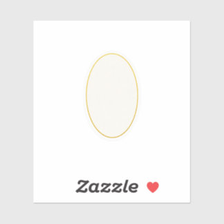 Royal Fine Line Gold Oval Wedding Template Sticker