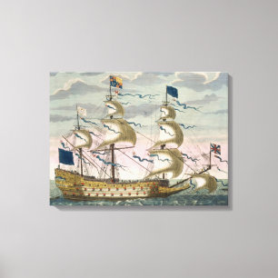Royal (flagship) of the English fleet, flying the Canvas Print