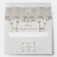Royal Fleur-de-Lis Art Deco Gold White 20s Wedding