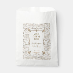 Royal Fleur-de-Lis Art Deco Gold White 20s Wedding Favour Bags
