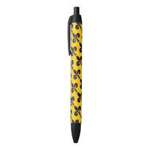Royal Fleur-de-Lis Blue & Gold Happy Home Ink Pen