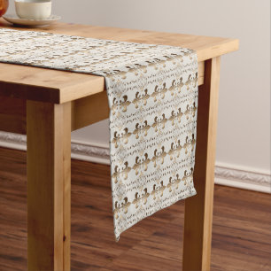 Royal Fleur-de-Lis golden pattern Short Table Runner