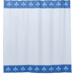 Royal fleur de lis, lily flowers on blue shower curtain