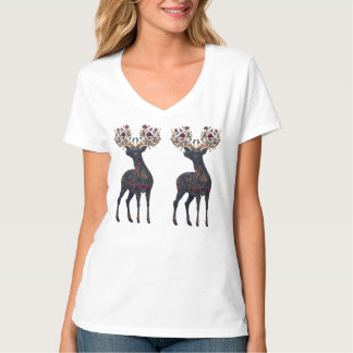 Royal floral cosmic Deer T-Shirt